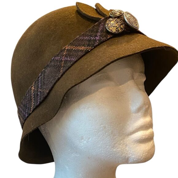 Wool Cloche Hat Womens M/L Retro Lagom Regency Classiccore Scandi Chic Luxury - Picture 1 of 16